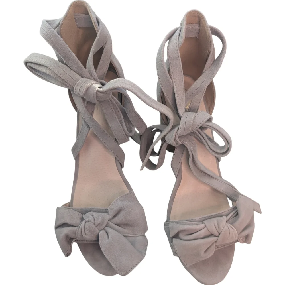 RAYE Mason Smoke Suede Wrap Block Heel Sandal Size 8.5